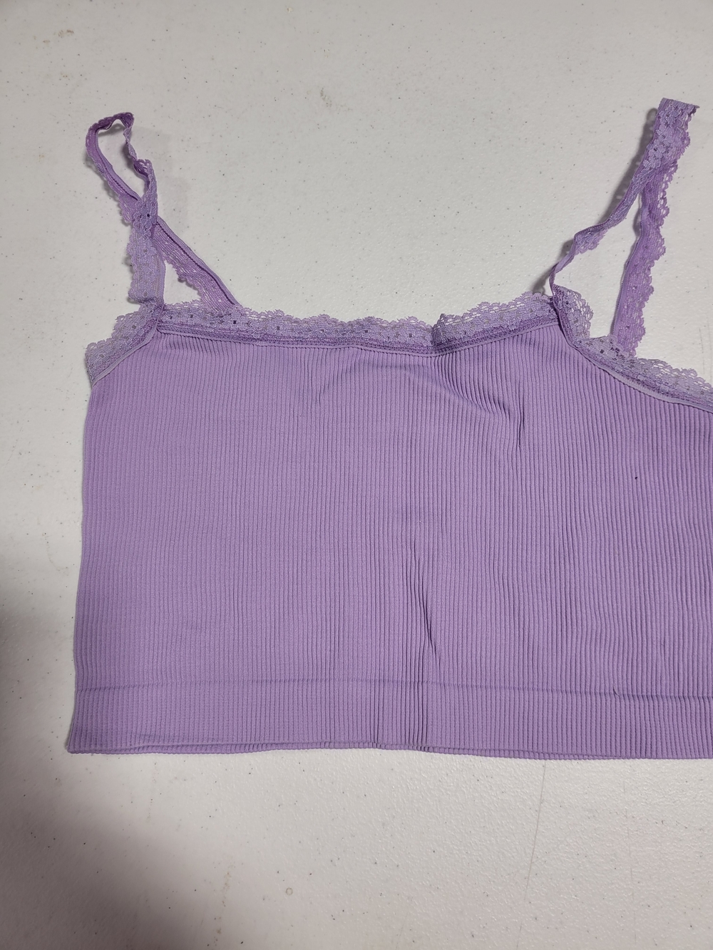 Full Tilt Pastel Lilac Ribbed Tank